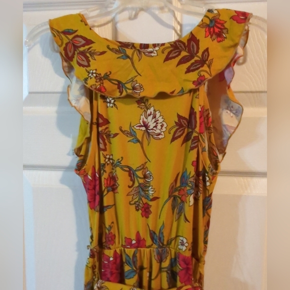 🏝️French Atmosphere Floral Jumpsuit Sleeveless W/Ruffle Ties At Waist Small NWT - Picture 3 of 13